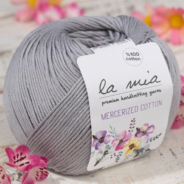 La Mia Mercerized Cotton Gri El Örgü İpi - 232 - 33578 - Image 1
