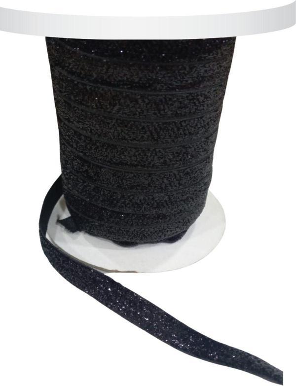 Kadife Kurdele Simli 1 cm Siyah 2 Metre - Image 1