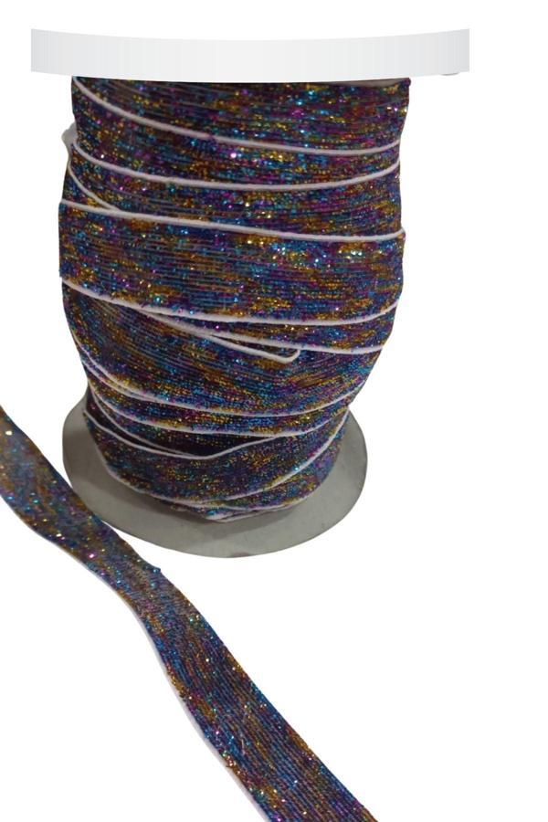 Kadife Kurdele Simli 1,5 cm Karışık Renk 1 Metre - Image 1