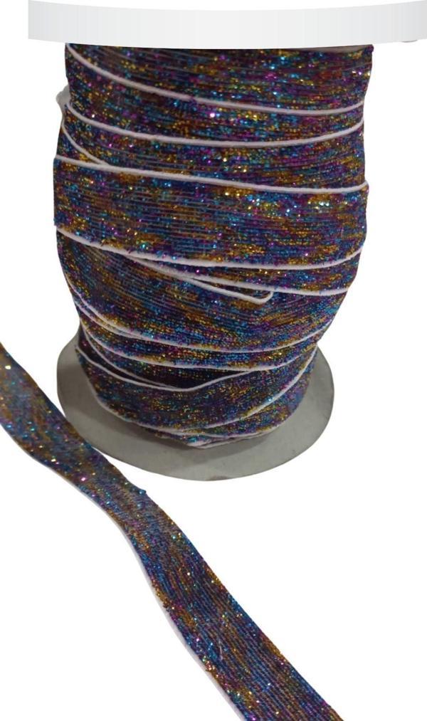 Kadife Kurdele Simli 1,5 cm Karışık Renk 1 Metre - Image 1