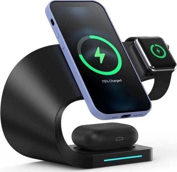 Fangao 4in1 Kablosuz Wireless Iphone Airpods Apple Watch Şarj Standı - Image 1