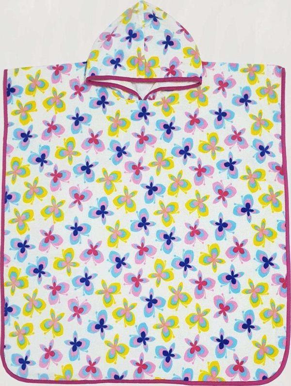 Çicek Unisex Renkli Sevimli  Yaş Plaj Havlusu Panço 10-12 Yaş - Image 1