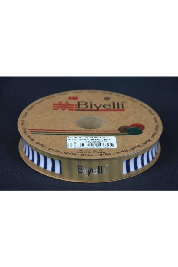 Biye Kalın Çizgili Katlı F04 Lacivert 2 cm 25 Metre %65 Koton %35 Polyester - Image 1