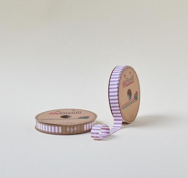 Biye Kalın Çizgili Katlı F07 Gül Kurusu 2 cm 25 Metre %65 Koton %35 Polyester - Image 1