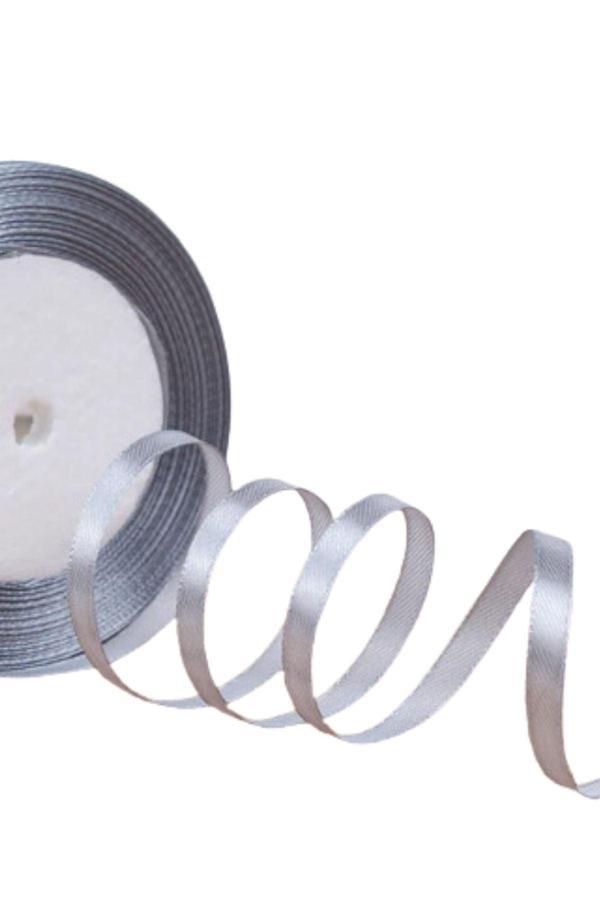 Saten Kurdele 3 cm 10 Metre Gri - Image 1