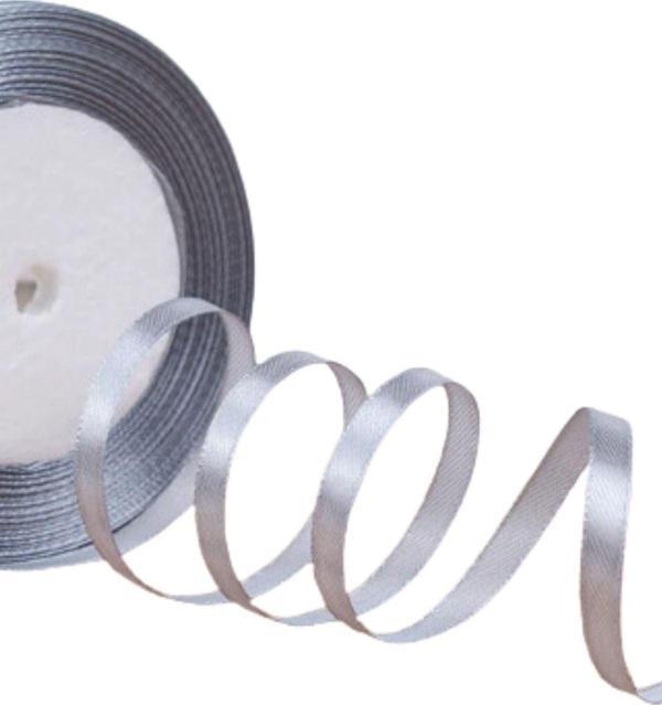 Saten Kurdele 3 cm 10 Metre Gri - Image 1