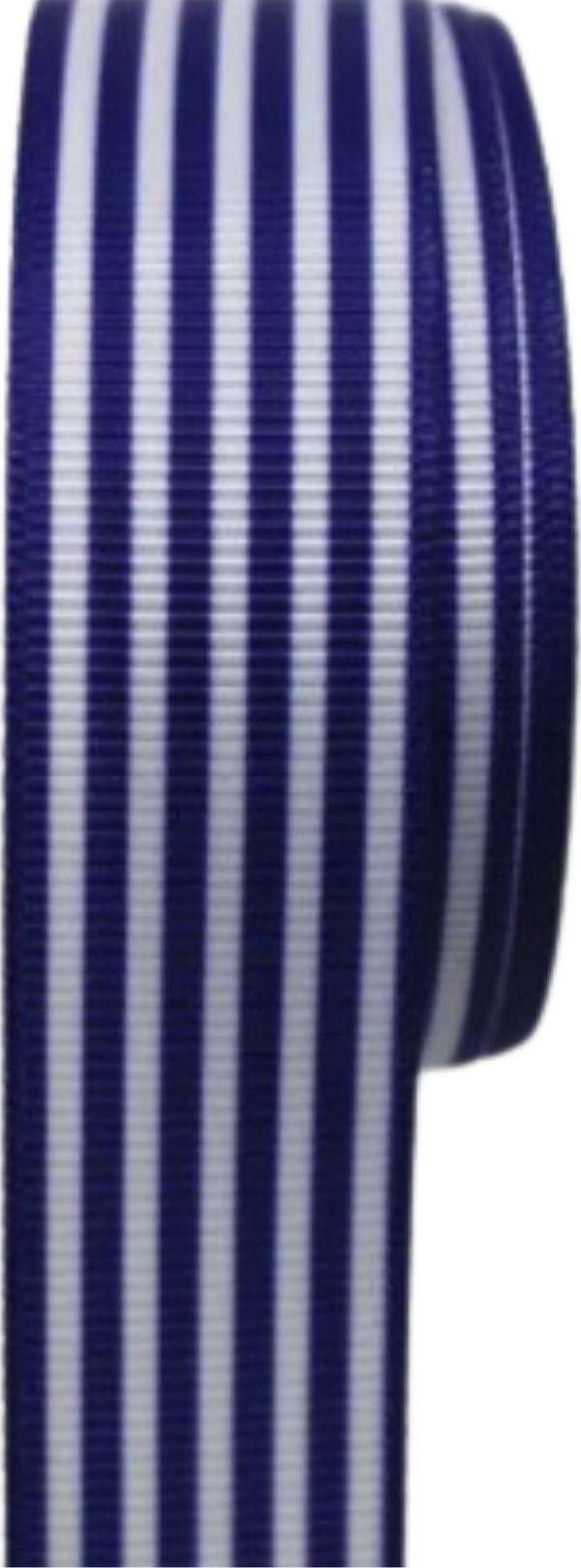 Tafta Çizgi Desen Kurdele 25 mm Lacivert 1 Metre - Image 1