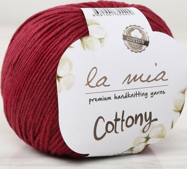 LA MİA COTTONY BORDO EL ÖRGÜ İPİ - L023 - Image 1