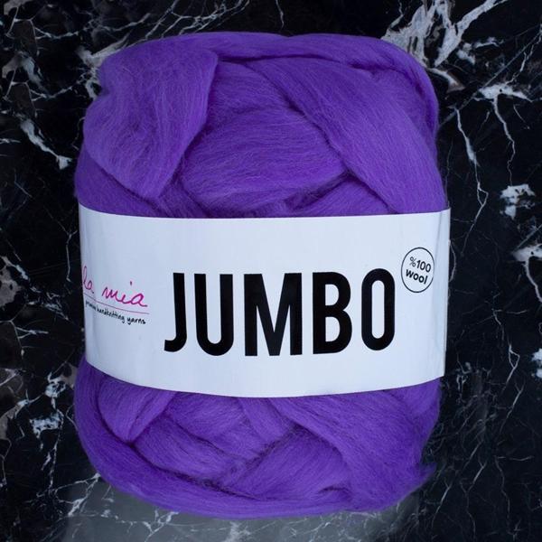 La Mia Jumbo Koyu Mor Dev Yün El Örgü İpi - J10 - Image 1