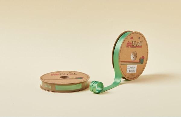 Biye Saten Katlı 026 Yeşil 2 cm 25 Metre %100 Polyester - Image 1
