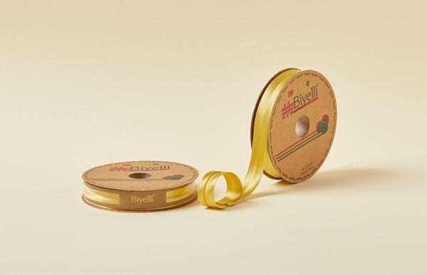 Biye Saten Katlı 037 Gold 2 cm 25 Metre %100 Polyester - Image 1