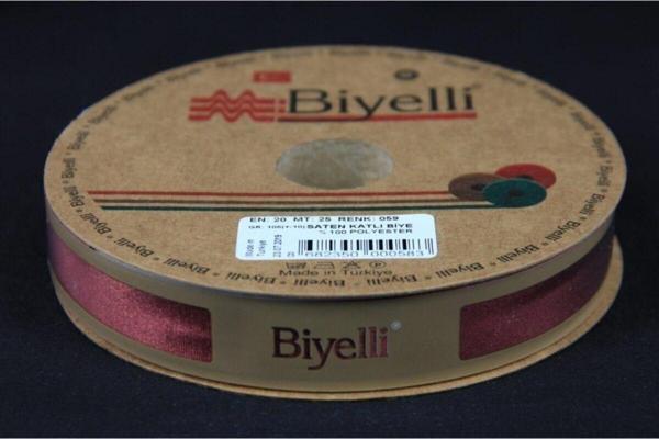 Biye Saten Katlı 059 Koyu Kiremit 2 cm 25 Metre %100 Polyester - Image 1