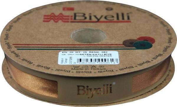Biye Saten Katlı 062 Açık Hardal 2 cm 25 Metre %100 Polyester - Image 1