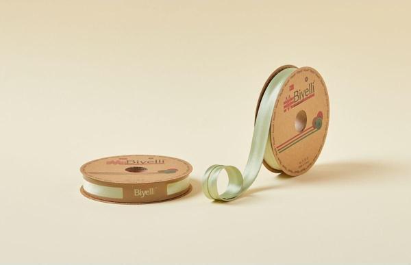 Biye Saten Katlı 094 Bambu 2 cm 25 Metre %100 Polyester - Image 1