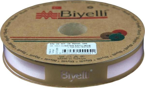 Biye Saten Katlı 095 Açık Pembe 2 cm 25 Metre %100 Polyester - Image 1