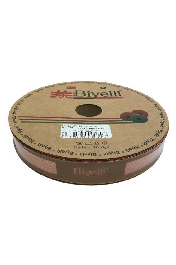 Biye Simli Katlı 301 2 cm 25 Metre %50 Simli % 50 Polyester - Image 1