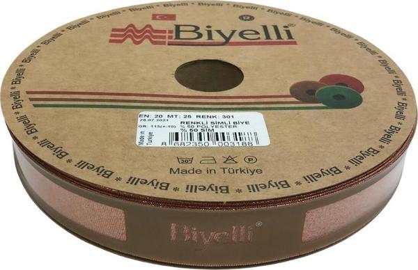 Biye Simli Katlı 301 2 cm 25 Metre %50 Simli % 50 Polyester - Image 1