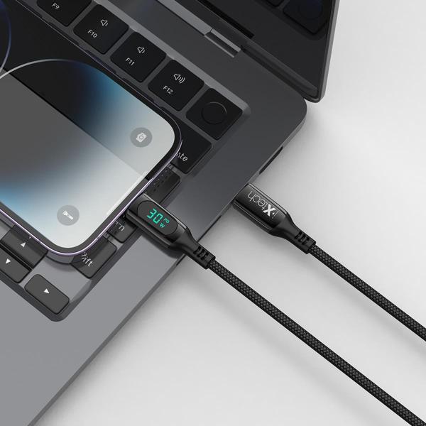İxtech Dijital Şarj Göstergeli Type-C to Lightning 1M Şarj Kablosu IX-UC016 - Image 1