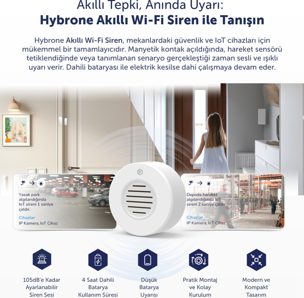 HY-SW1181-IS Hybrone Akıllı İç Ortam Siren - Image 1
