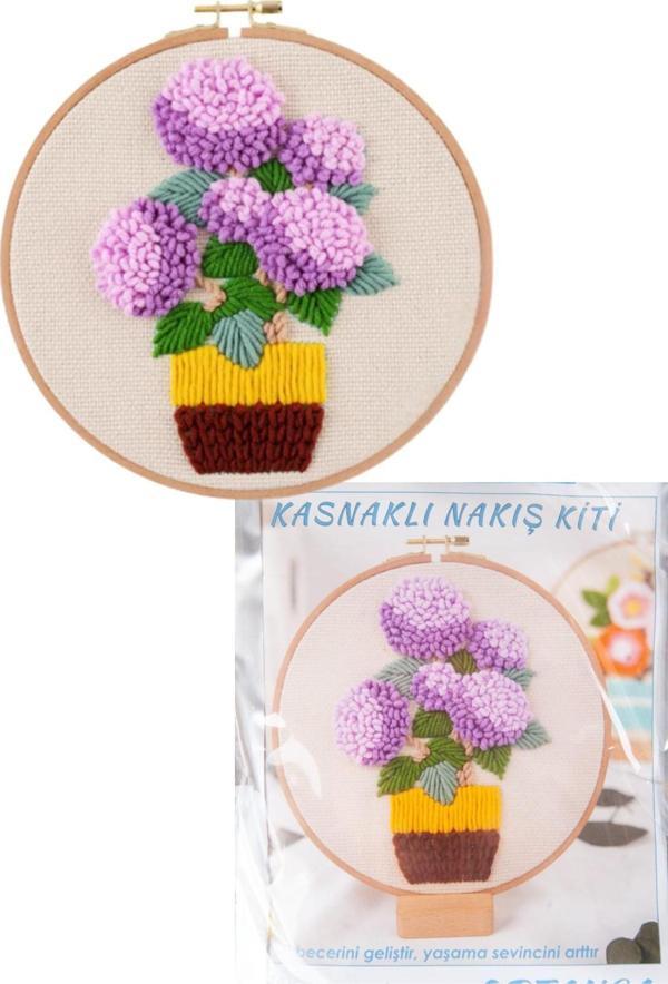 Nakış Kitleri Kasnaklı 13.5 X 18.8 cm Ortanca - Image 1