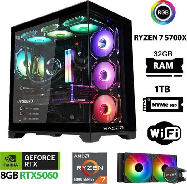 Xaser Sword X50 Ryzen 7 5700X 32GB Ram 1TB M.2 NVMe SSD 8GB RTX5060 Sıvı Soğutmalı Oyuncu Bilgisayarı - Image 1