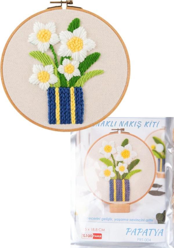 Nakış Kitleri Kasnaklı 13.5 X 18.8 cm Papatya - Image 1