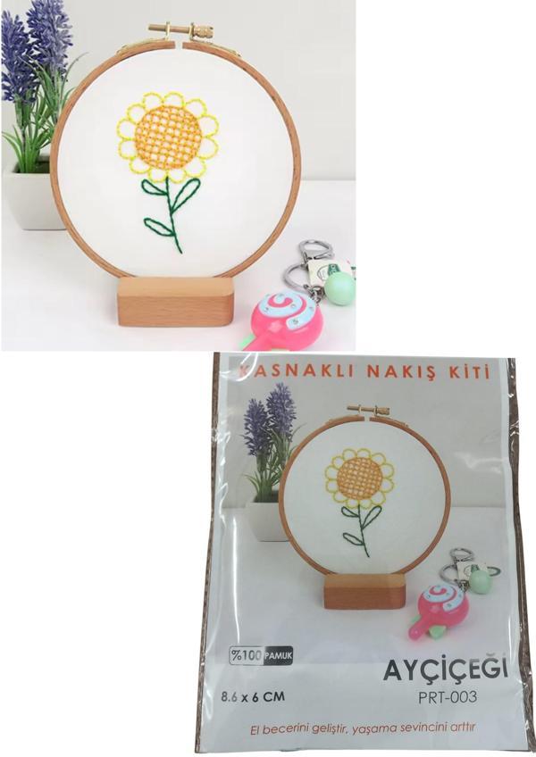 Nakış Kitleri Kasnaklı 8.6 X 6 cm Ayçiçeği - Image 1