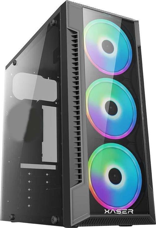 XASER MG3147 3x Rainbow Fan USB 3.0 Powersız ATX Gaming Oyuncu Kasası - Image 1