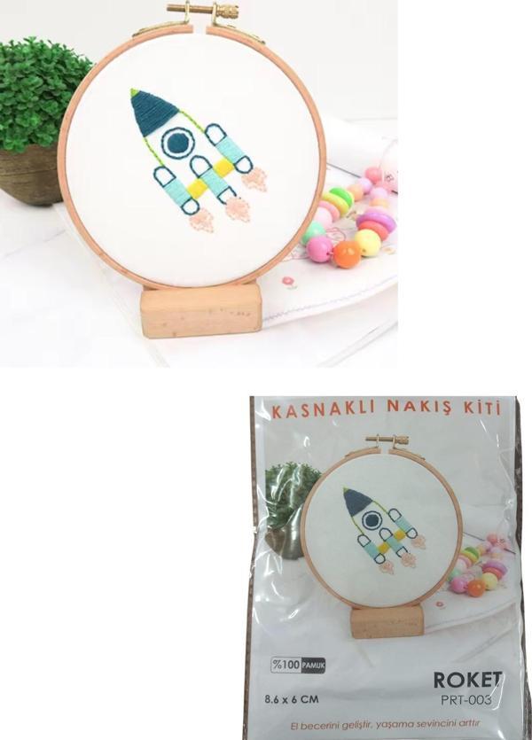 Nakış Kitleri Kasnaklı 8.6 X 6 cm Roket - Image 1