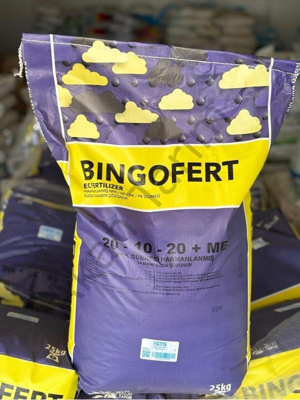 2000 Tarım Bingofert 20-10-20 Klorsuz Npk Damlama Gübresi – 25 Kg - Image 1