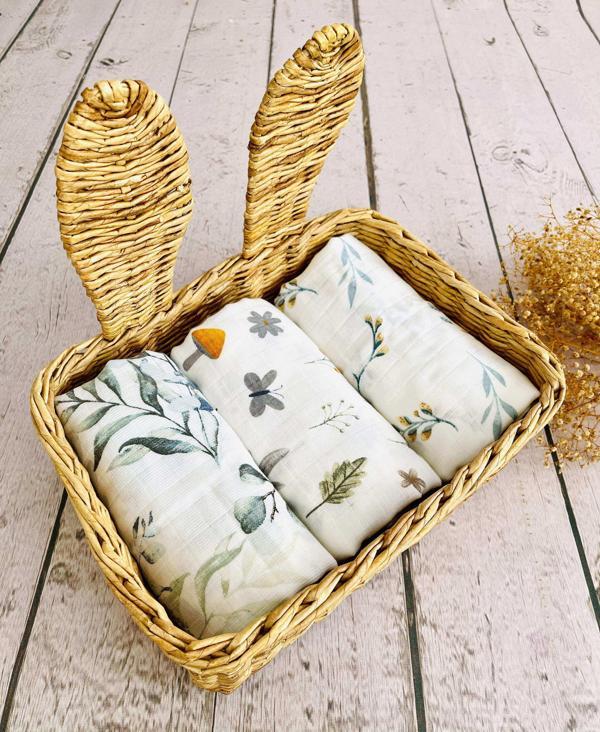 3 Adet 75x75 Çok Amaçlı Müslin Bezi Örtü Battaniye - Image 1