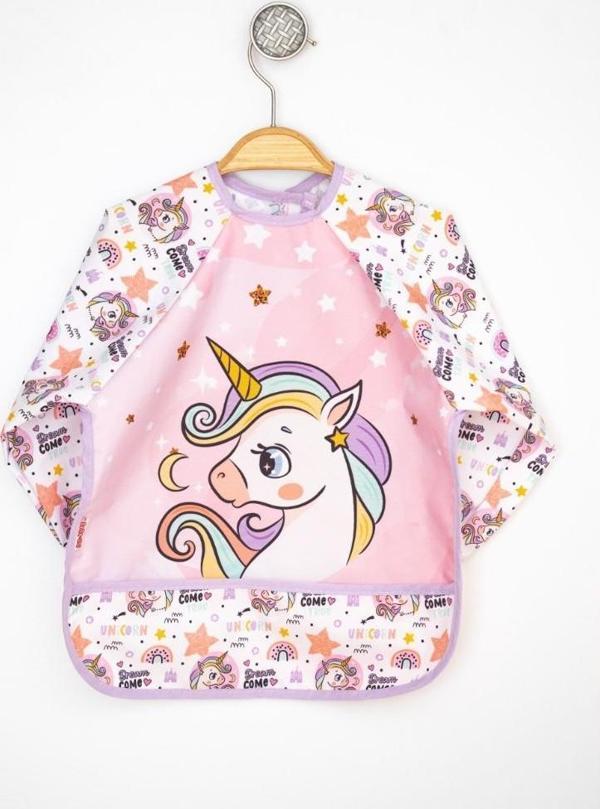 Unicorn Unisex Kollu Faliyet Mama Önlüğü 0/36 Ay Sıvı Geçirmez - Image 1