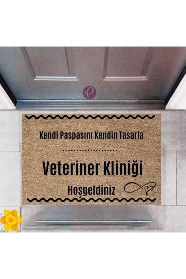 Kapı Önü Paspası Dekoratif Dijital Baskı Veteriner Kliniği P-2540 - Image 1