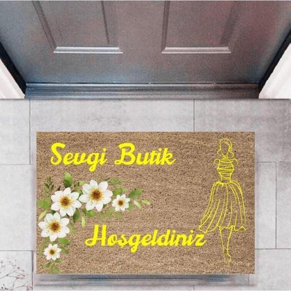 Kapı Önü Paspası Dekoratif Dijital Baskı Butik Hoşgeldiniz P-2445 - Image 1