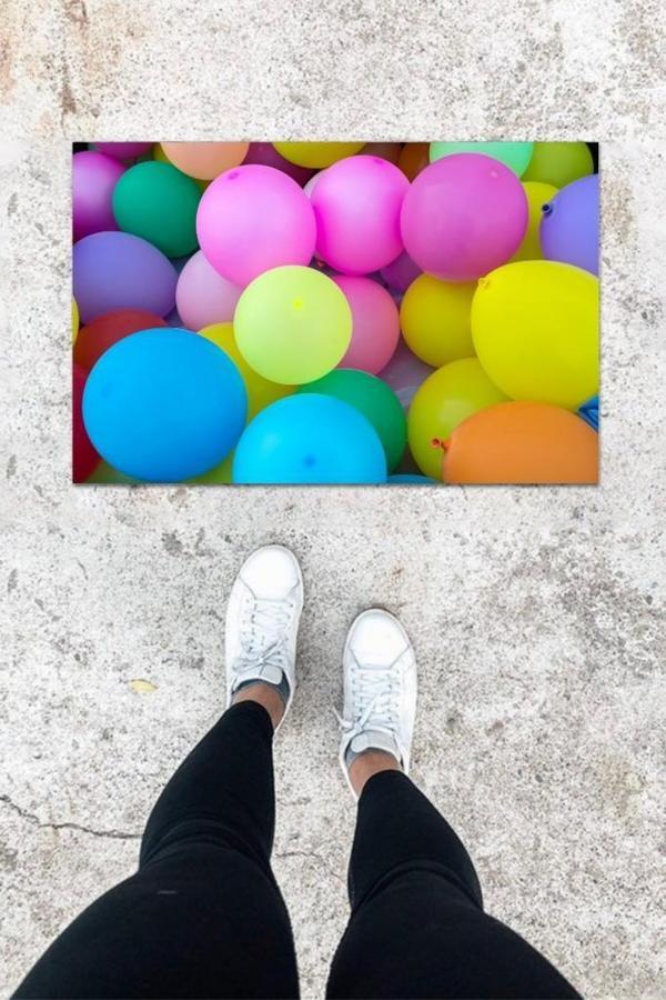 Dijital Baskı Renkli Balon Desen Kapı Önü Paspası K-1015 - Image 1