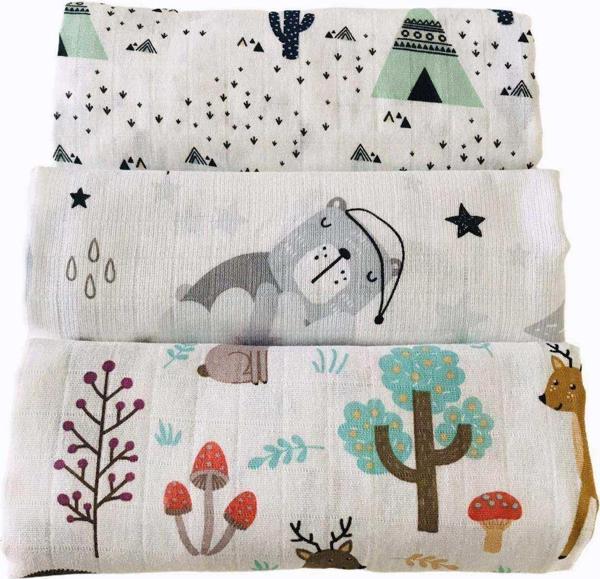 3 Adet 110x110 Çok Amaçlı Müslin Örtü - Image 1