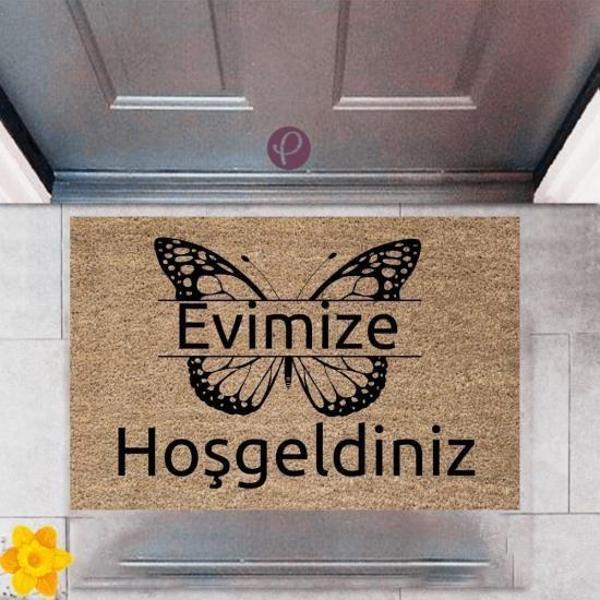 Kapı Önü Paspası Dekoratif Dijital Baskı Evimize Hoşgeldiniz P-2373 - Image 1