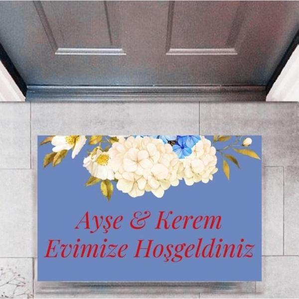 Kapı Önü Paspası Dekoratif Dijital Baskı Evimize Hoşgeldiniz P-2455 - Image 1