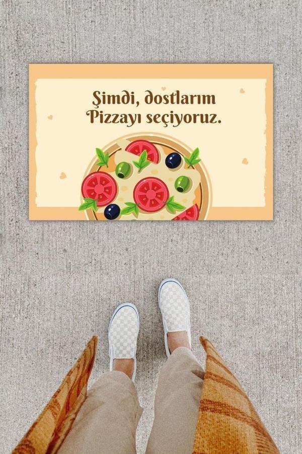Dijital Baskı Dekoratif Pizza Pudra Kapı Önü Paspası K-1211 - Image 1