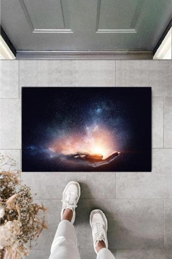 Dijital Galaxy El Lacivert Kapı Paspası Dış Mekan Paspas K-2113 - Image 1