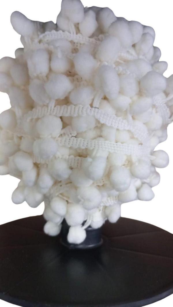 Sıralı Ponpon 1 Metre Krem - Image 1