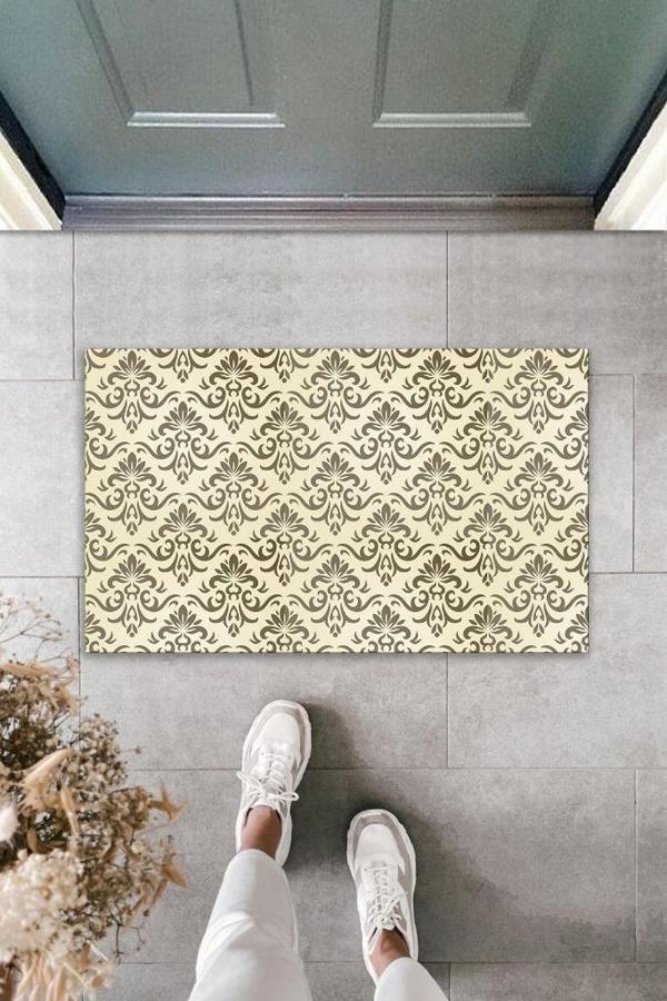 Dekoratif Dijital Baskı Kahverengi Motif Dış Mekan Paspas K-2085 - Image 1