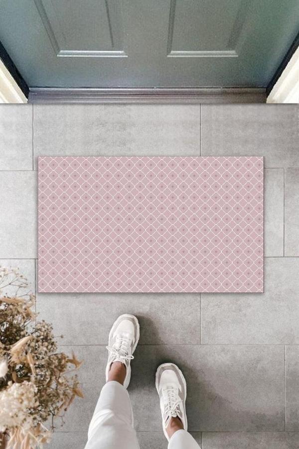 Dekoratif Dijital Baskı Lila Motif Dış Mekan Paspas K-2092 - Image 1