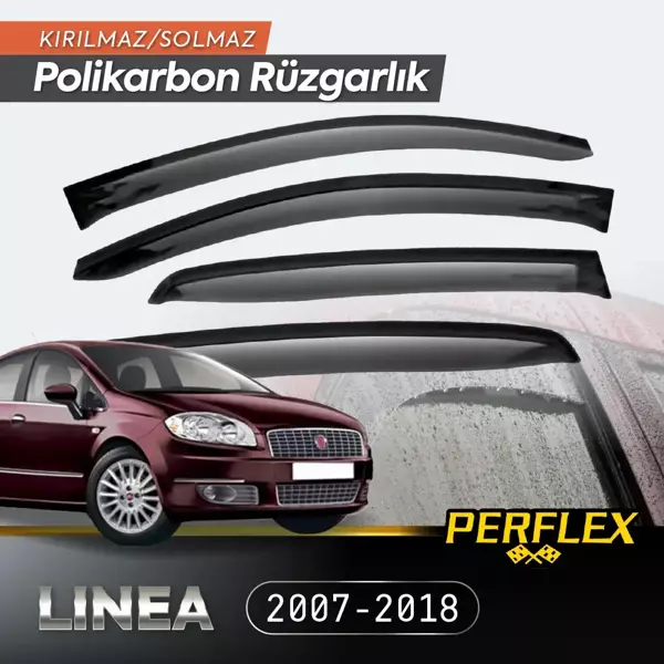 Perflex Polikarbon Kırılmaz Rüzgarlık V2 Mugen Fiat Linea 2007-2018 - Image 1