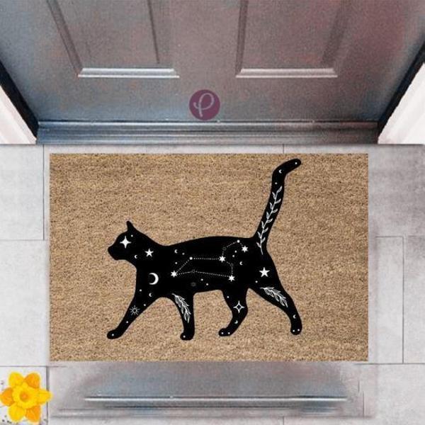 Kapı Önü Paspası Dekoratif Dijital Baskı Kedi P-2496 - Image 1