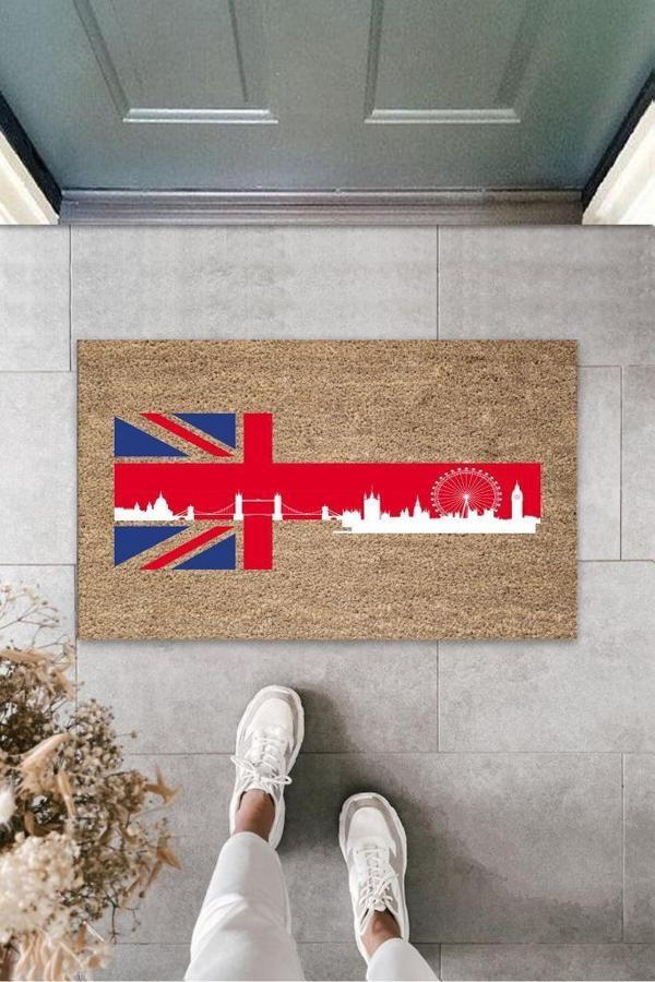 Dijital Baskı Kahverengi Londra Köprüsü Paspas K-3148 - Image 1