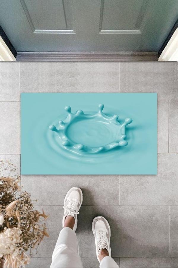 Dijital Baskı Mavi Su Damlası Paspas K-3137 - Image 1
