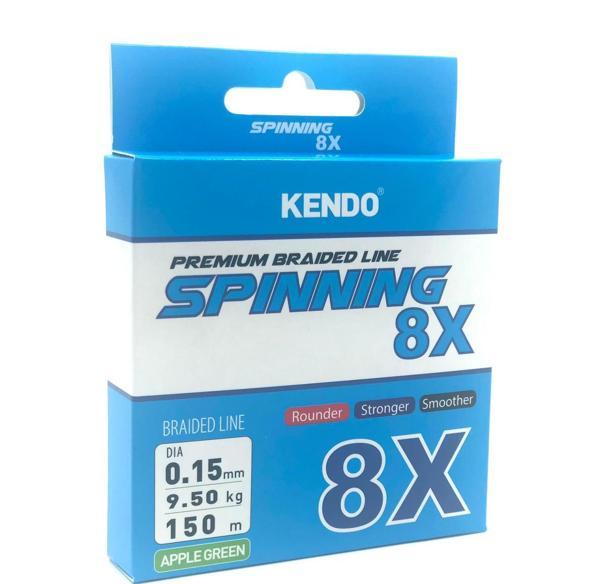Kendo Spınnıng 8X Fıghtıng 150 mt Örgü ip (Apple Green) 0,13mm - Image 1