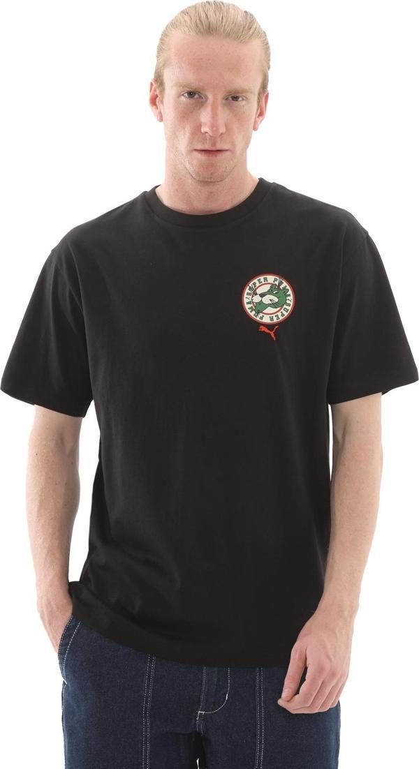 629639-01 Puma Graphıcs Super Puma Tee Erkek T-Shirt Siyah - Image 1