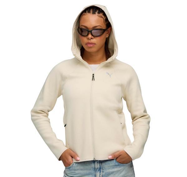 688141-87 Puma Evostrıpe Full-Zip Hoodie Kadın Ceket Krem - Image 1